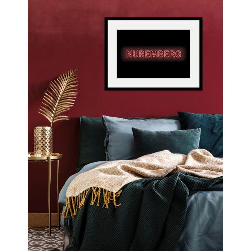 4049009838777 - Bild QUEENCE NUREMBERG LIGHTS Bilder Gr B H 40 cm x 30 cm Wandbild Städte Querformat 1 St rot Bild Kunstdruck Bilder mit Rahmen