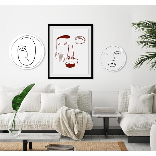 4049009844723 - Bild QUEENCE Sydney Bilder Gr B H 40 cm x 50 cm Wandbild Abstrakt Hochformat 1 St rot Bild Kunstdruck Bilder mit Rahmen 4049009844723 - Bild QUEENCE Sydney Bilder Gr B H 40 cm x 50 cm Wandbild Abstrakt Hochformat 1 St rot Bild Kunstdruck Bilder mit Rahmen