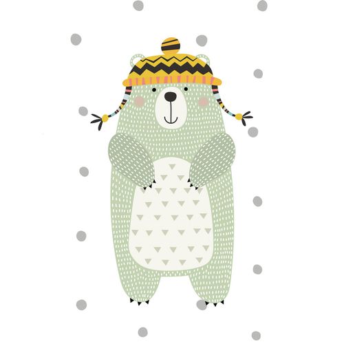 4049009357339 - Leinwandbild LÜTTENHÜTT Bär Bilder Gr B H T 30 cm x 40 cm x 2 cm Leinwandbild grün (mint weiß grau) Kinder Kinderzimmerdekoration Leinwandbild Bilder