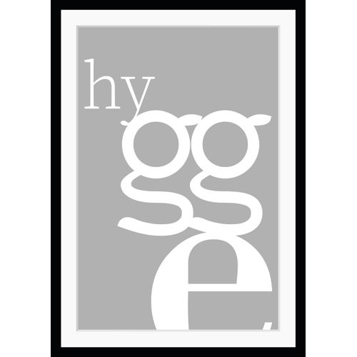 4049009891734 - Bild QUEENCE hygge Bilder Gr B H 50 cm x 60 cm Wandbild Buchstaben Hochformat grau Kunstdrucke Regenbogen Schriftzug Figuren gerahmt Abstrakt