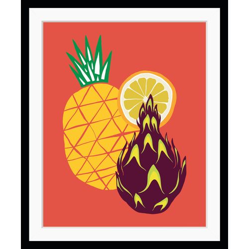 4049009920731 - Bild QUEENCE Carl Bilder Gr B H 30 cm x 40 cm Wandbild Obst Hochformat bunt (gelb lila orange) Kunstdrucke Obst gerahmt