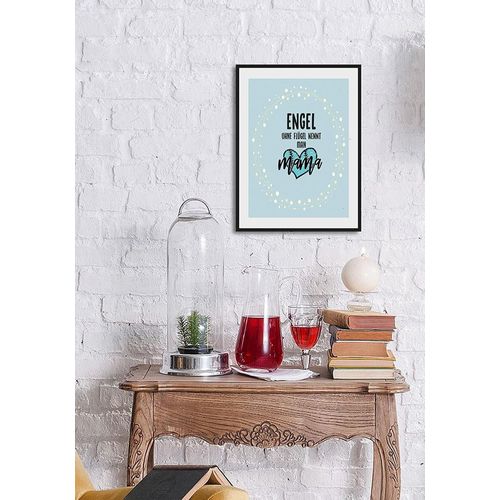 4049009933748 - Bild QUEENCE ENGEL OHNE FLÜGEL NENNT MAN MAMA Bilder Gr B H 50 cm x 70 cm Wandbild Schriftzug Hochformat 1 St blau (hellblau) Kunstdrucke