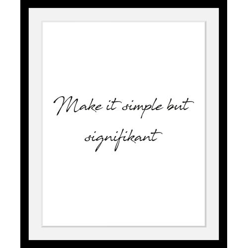 4049009603818 - Bild »Simple« Schwarz-Weiss-Schriftzug-Motivationsbilder-Spa-Spa Bilder HD Premium Poster-Druck inkl Holzrahmen
