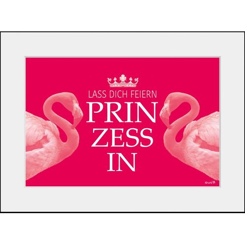 4049009929130 - Bild QUEENCE PRINZESSIN Bilder Gr B H 40 cm x 30 cm Wandbild Flamingos Querformat 1 St pink (pink rosa) Kunstdrucke Bilder