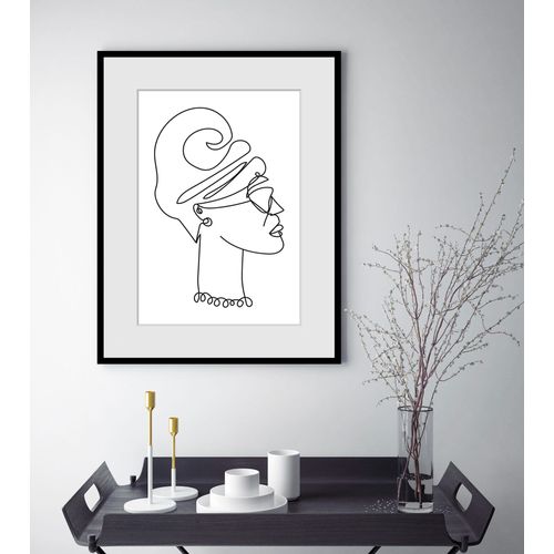 4049009840725 - Bild QUEENCE Saskia Bilder Gr B H 30 cm x 40 cm Wandbild Frau Hochformat 1 St weiß Bild Kunstdruck Bilder mit Rahmen
