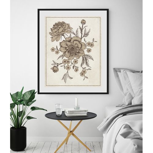 4049009843702 - Bild QUEENCE Rosalie Bilder Gr B H 40 cm x 50 cm Wandbild Blumen Hochformat 1 St grau Bild Kunstdruck Bilder mit Rahmen