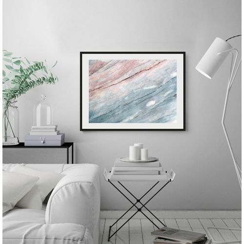 4049009919247 - Bild QUEENCE Jenni Bilder Gr B H 50 cm x 40 cm Wandbild Abstrakt Querformat 1 St blau (schwarz) Bild Kunstdruck Bilder mit Rahmen