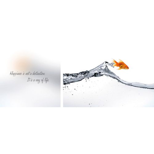 4049009217619 - Leinwandbild »Happiness« Wassertiere-Motivationsbilder-Kunst-Modern-Spa-Spa Bilder-Sprüche-Sprüche & Texte-Schriftzug-Schriftzüge (Set) Premium-Leinwandstoff Handarbeit aus Deutschland Spruch 2er Set