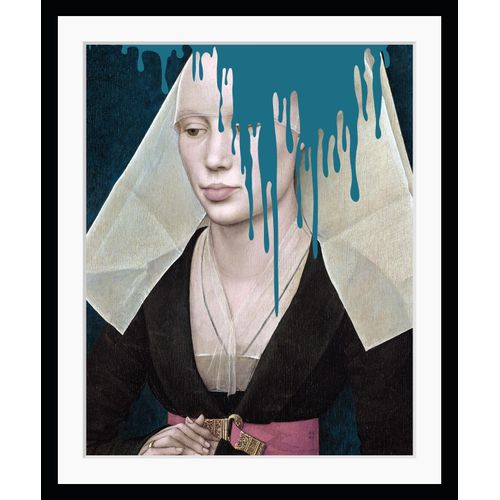 4049009889618 - Bild »Nathalie mit Farbklecks« Frau-Historische Persönlichkeiten-Bilder von Frauen-Kunst-Gemälde HD Premium Poster-Druck inkl Holzrahmen