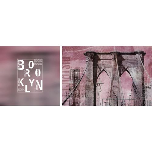 4049009358763 - Leinwandbild »Brooklyn« Abstrakte-Kunst-Modern-Spa-Spa Bilder-Sprüche-Sprüche & Texte-Schriftzug-Schriftzüge-New York (Set) Premium-Leinwandstoff Handarbeit aus Deutschland Spruch 2er Set