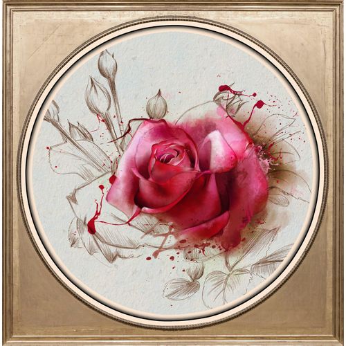 4049009084396 - Acrylglasbild »Rosa Rose« Blumen-Blumenbilder-Kunst-Pflanzen-Pflanzenbilder-Gemälde Fine Art-Print in Galeriequalität