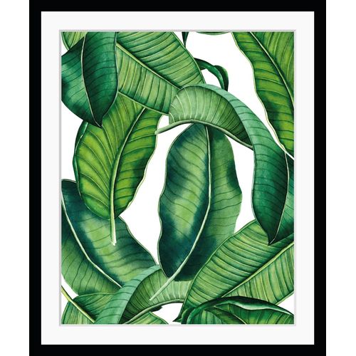4049009868750 - Bild QUEENCE Holmes Bilder Gr B H 30 cm x 40 cm Wandbild Blätter Hochformat grün Kunstdrucke Blätter gerahmt Dschungel Natur