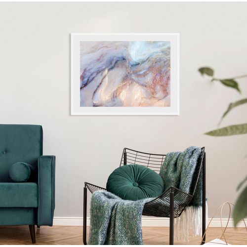 4049009919445 - Bild QUEENCE Mandala Bilder Gr B H 40 cm x 30 cm Wandbild Abstrakt Querformat 1 St goldfarben (weiß) Bild Kunstdruck Bilder mit Rahmen