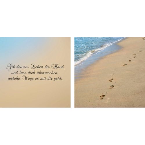 4049009363170 - Leinwandbild »Wege« Strand-Strandbilder-Meer-Meer Bilder-Kunst-Modern-Spa-Spa Bilder-Sprüche-Sprüche & Texte-Schriftzug-Schriftzüge (Set) Premium-Leinwandstoff Handarbeit aus Deutschland Spruch 2er Set