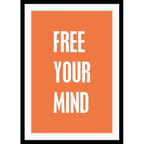 4049009892007 - Bild QUEENCE FREE YOUR MIND Bilder Gr B H 30 cm x 40 cm Wandbild Sprüche & Texte Hochformat orange Kunstdrucke gerahmt Spruch