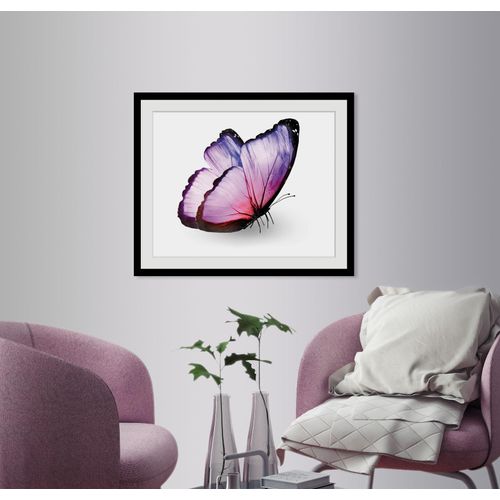 4049009846932 - Bild QUEENCE Alex Bilder Gr B H 40 cm x 30 cm Wandbild Schmetterlinge Querformat 1 St lila Bild Kunstdruck Bilder mit Rahmen