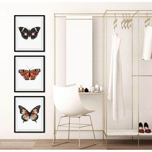 4049009846345 - Bild QUEENCE Anastasia Bilder Gr B H 40 cm x 50 cm Wandbild Schmetterlinge Hochformat 1 St orange Bild Kunstdruck Bilder mit Rahmen