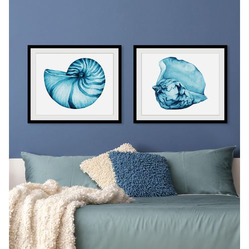 4049009845409 - Bild QUEENCE Jenny Bilder Gr B H 40 cm x 30 cm Wandbild Meer Querformat 1 St blau Bild Kunstdruck Bilder mit Rahmen