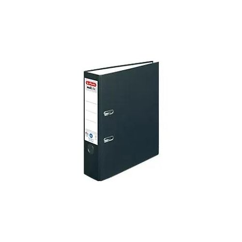 4008110312712 - herlitz maXfile nature plus Ordner DIN A4 80 mm Schwarz 2 Ringe 10841369 Pappkarton PP (Polypropylen) Texturiert Hochformat