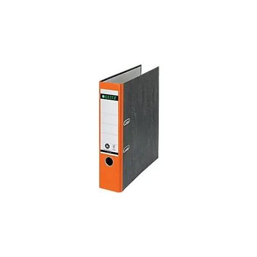 4002432359301 - Ordner LEITZ®1080 DIN A4 Rückenbreite 80 mm Griffloch geklebtes Rückenschild klimaneutral Hartpappe 1 Stück orange