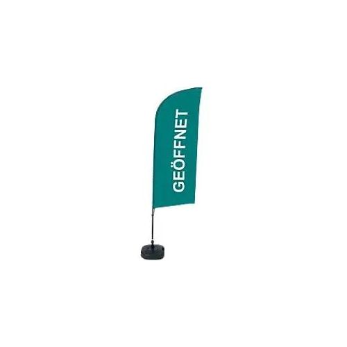 8596052143236 - SHOWDOWN Strandflagge Geöffnet Windform Grün 330 x 89 cm Einzel Aluminium