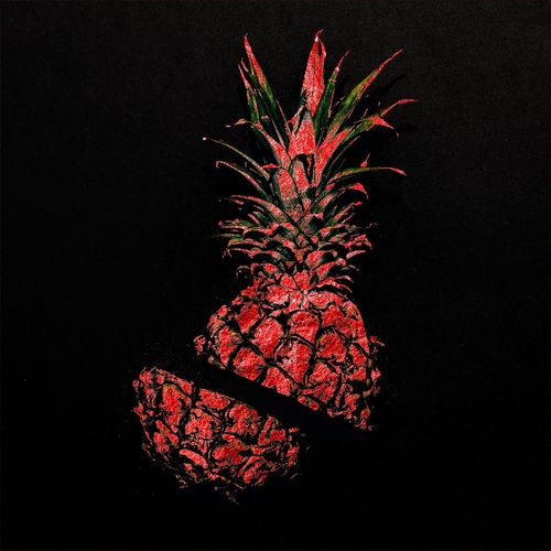 4067437736212 - Acrylglasbild MY HOME Ananas - Acrylbilder mit Blattgold veredelt Bilder Gr B H 90 cm x 90 cm Acrylglasbild mit Blattgold-Farbvariante Ananas 1 St rot Acrylglasbilder Rote Farbvariante Handgearbeitet Gerahmt Edel