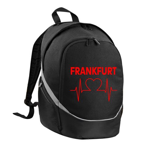 4068859106973 - multifanshop Rucksack - Frankfurt - Herzschlag - Druck rot - Tasche