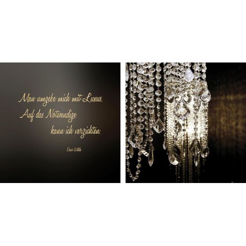 4049009125068 - Leinwandbild »Luxus - Oscar Wilde« Foto-Romantisch-Kunst-Modern-Spa-Spa Bilder-Sprüche-Sprüche & Texte-Schriftzug-Schriftzüge-Stein (Set) Premium-Leinwandstoff Handarbeit aus Deutschland 2er Set