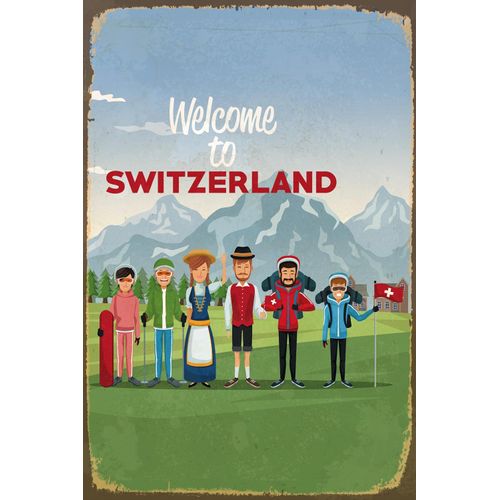 4049009927099 - Metallbild »WELCOME TO SWITZERLAND« Schriftzüge-Schriftzug-Sprüche-Sprüche & Texte-Vintage-Schweiz-Berge & Alpenbilder Stahlschild Blechschild St Moritz Schweiz 4049009927099 - Metallbild »WELCOME TO SWITZERLAND« Schriftzüge-Schriftzug-Sprüche-Sprüche & Texte-Vintage-Schweiz-Berge & Alpenbilder Stahlschild Blechschild St Moritz Schweiz