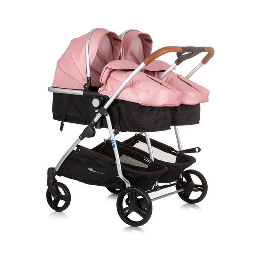 3800931056414 - Geschwisterkinderwagen Duo Smart klappbar umbaubar verstellbar Fußsack rosa