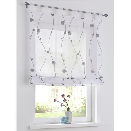 4016478977917 - Raffrollo HEINE HOME Raffrollos Gr 140 cm Schlaufen 60 cm grau (weiß grau) 4016478977917 - Raffrollo HEINE HOME Raffrollos Gr 140 cm Schlaufen 60 cm grau (weiß grau)