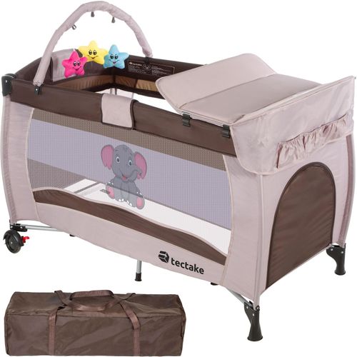 4260473666226 - tectake® Kinder Reisebett klappbar und höhenverstellbar 2 Rollen mit Bremsen inklusive Tragetasche 132 x 75 x 104 cm 4260473666226 - tectake® Kinder Reisebett klappbar und höhenverstellbar 2 Rollen mit Bremsen inklusive Tragetasche 132 x 75 x 104 cm
