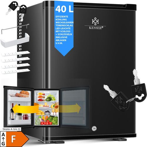 4260729119100 - KESSER® Minikühlschrank mit Schloss Minibar 40 Liter Nutzinhalt Leise 22db Abschließbar Schlafzimmer Wechselbarer Türanschlag ca 4°-16°C Höhe 57cm Innenbeleuchtung Tisch-Kühlschrank 4260729119100 - KESSER® Minikühlschrank mit Schloss Minibar 40 Liter Nutzinhalt Leise 22db Abschließbar Schlafzimmer Wechselbarer Türanschlag ca 4°-16°C Höhe 57cm Innenbeleuchtung Tisch-Kühlschrank