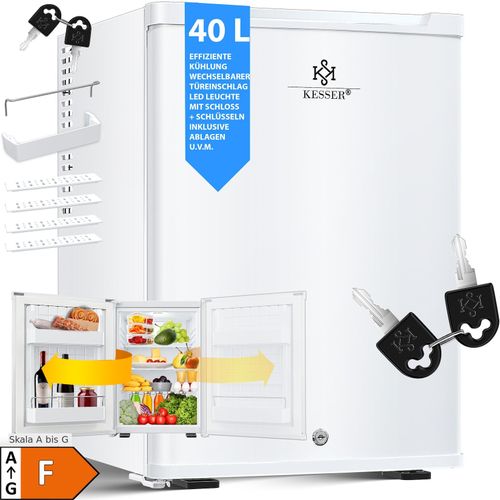 4260729119117 - KESSER® Minikühlschrank mit Schloss Minibar 40 Liter Nutzinhalt Leise 22db Abschließbar Schlafzimmer Wechselbarer Türanschlag ca 4°-16°C Höhe 57cm Innenbeleuchtung Tisch-Kühlschrank 4260729119117 - KESSER® Minikühlschrank mit Schloss Minibar 40 Liter Nutzinhalt Leise 22db Abschließbar Schlafzimmer Wechselbarer Türanschlag ca 4°-16°C Höhe 57cm Innenbeleuchtung Tisch-Kühlschrank