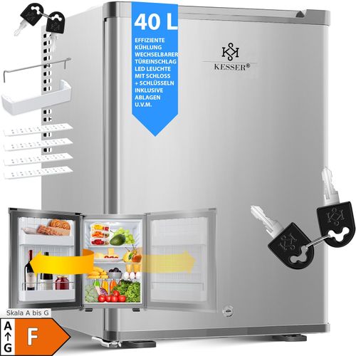 4260729119094 - KESSER® Minikühlschrank mit Schloss Minibar 40 Liter Nutzinhalt Leise 22db Abschließbar Schlafzimmer Wechselbarer Türanschlag ca 4°-16°C Höhe 57cm Innenbeleuchtung Tisch-Kühlschrank 4260729119094 - KESSER® Minikühlschrank mit Schloss Minibar 40 Liter Nutzinhalt Leise 22db Abschließbar Schlafzimmer Wechselbarer Türanschlag ca 4°-16°C Höhe 57cm Innenbeleuchtung Tisch-Kühlschrank