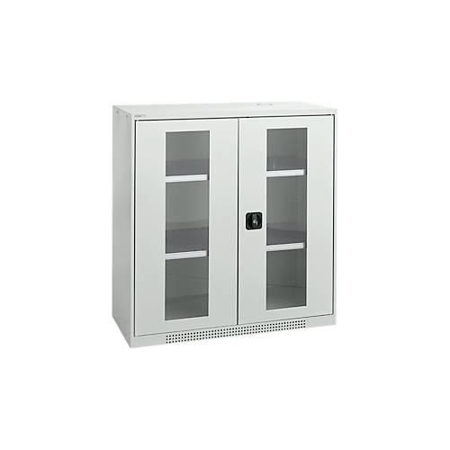 4051273790873 - Genius Sichttürschrank FS 3 OH abschließbar 2 Fachböden bis 450 kg B 1055 mm Stahl lichtgrau RAL 7035 lichtgrau RAL 7035