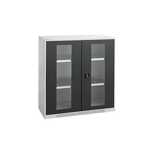 4051273790866 - Genius Sichttürschrank FS 3 OH abschließbar 2 Fachböden bis 450 kg B 1055 mm Stahl lichtgrau RAL 7035 anthrazitgrau RAL 7016 4051273790866 - Genius Sichttürschrank FS 3 OH abschließbar 2 Fachböden bis 450 kg B 1055 mm Stahl lichtgrau RAL 7035 anthrazitgrau RAL 7016