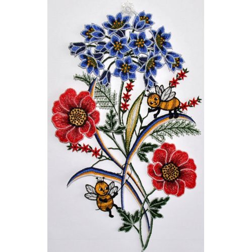 4028298290282 - Fensterbild STICKEREIEN PLAUEN Fensterbild Blumen Fensterbilder Gr B L 22 cm x 31 cm bunt Fensterdekoration Dekohänger Echte Plauener Spitze