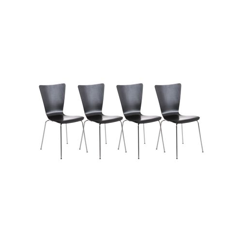 4251152661878 - 4er-Set Stapelstuhl Aaron Mit Holzsitz Und Metallgestell I 4 x Stuhl Mit Pflegeleichter Sitzfläche