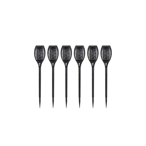 9007371571512 - 6er Set LED Solarleuchten schwarz Feuereffekt H 51 cm 9007371571512 - 6er Set LED Solarleuchten schwarz Feuereffekt H 51 cm