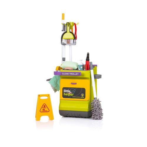 3800931061593 - Kinderspielzeug Putzwagen 16-teilig Staubwedel Besen Eimer Warnschild bunt 3800931061593 - Kinderspielzeug Putzwagen 16-teilig Staubwedel Besen Eimer Warnschild bunt
