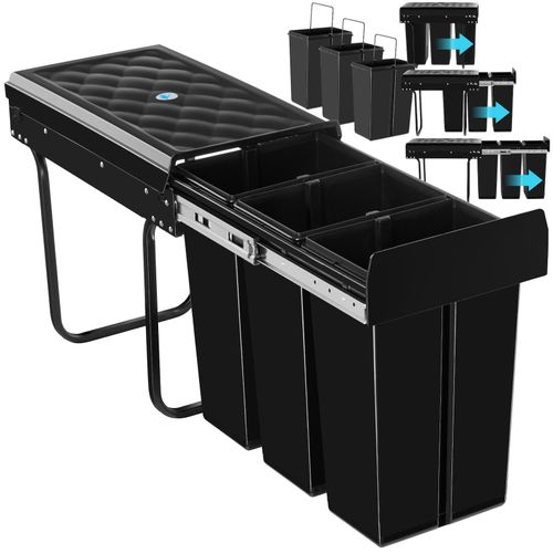 4061173271631 - tectake® Abfallsammler 3-fach Mülltrennung 3x10L für Schränke ab 30 cm Breite 26 x 48 x 42 cm 4061173271631 - tectake® Abfallsammler 3-fach Mülltrennung 3x10L für Schränke ab 30 cm Breite 26 x 48 x 42 cm