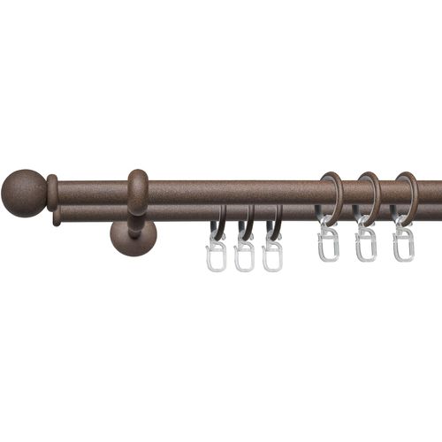 4016318403064 - Gardinenstange Esp Kugel Gardinenstangen Gr L 120 cm Ø 16 mm 2 läufig braun (rost) Gardinenstangen Wandmontage 2-läufig im Fixmaß Ø 16 mm
