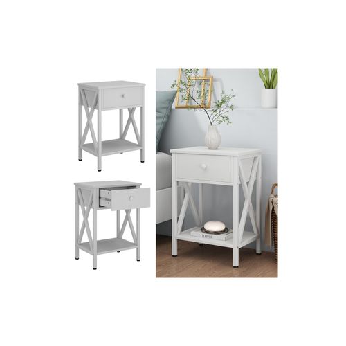 4066731447183 - Nachttisch Keno Weiß 40 x 55 cm 2er Set