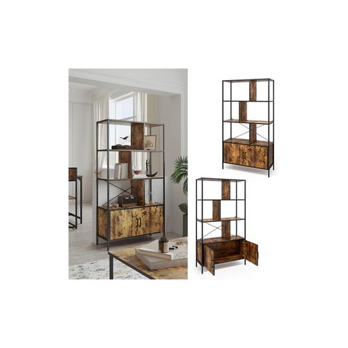 4066731451203 - Bücherregal Fyrk Eiche rustikal 80 x 146 cm mit 3 Regalebenen 4066731451203 - Bücherregal Fyrk Eiche rustikal 80 x 146 cm mit 3 Regalebenen