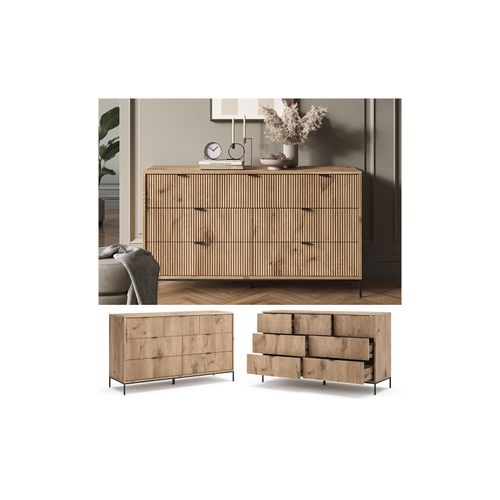 4066731444694 - Sideboard Eliza Viking Oak 140 x 81 cm mit 7 Schubladen