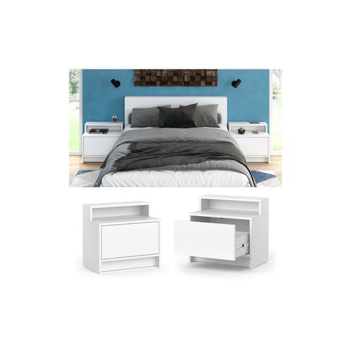 4066731467624 - Nachttisch Naara Weiß 502 x 464 cm 2er Set