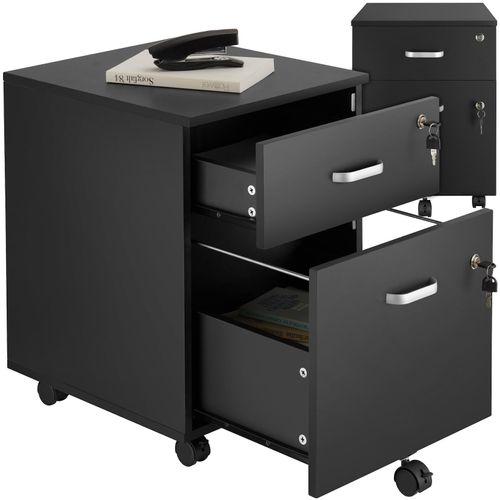 4061173267085 - tectake® Schubladenschrank - Mit 2 abschließbaren Schubladen feststellbare Rollen - Rollcontainer - Organizer - Ideal für einen organisierten Arbeitsplatz - Büro Arbeitszimmer Home Office - Schwarz 4061173267085 - tectake® Schubladenschrank - Mit 2 abschließbaren Schubladen feststellbare Rollen - Rollcontainer - Organizer - Ideal für einen organisierten Arbeitsplatz - Büro Arbeitszimmer Home Office - Schwarz