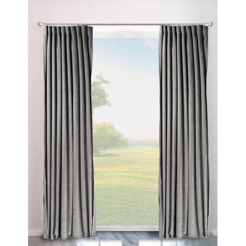 6973124814935 - Vorhang MY HOME Velvet uni Gardinen Gr 225 cm Multifunktionsband 140 cm grau Badezimmergardinen 6973124814935 - Vorhang MY HOME Velvet uni Gardinen Gr 225 cm Multifunktionsband 140 cm grau Badezimmergardinen