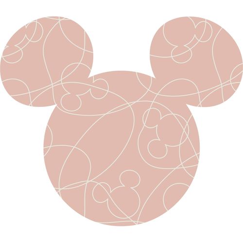 4055065180699 - Wandtattoo KOMAR Mickey Head Knotted Wandtattoos Gr B H T 125 cm x 125 cm x 01 cm Disney rosa Wandtattoos Wandsticker 125x125 cm (Breite x Höhe) rund und selbstklebend